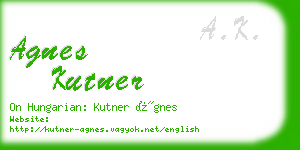 agnes kutner business card